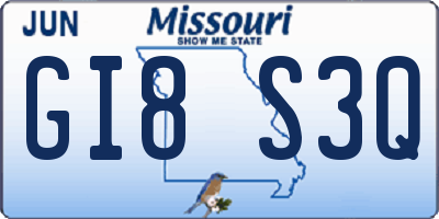 MO license plate GI8S3Q