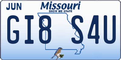 MO license plate GI8S4U
