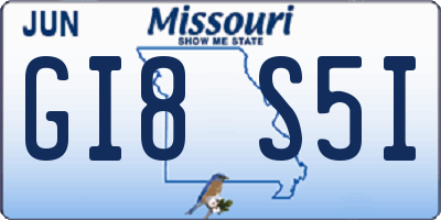 MO license plate GI8S5I