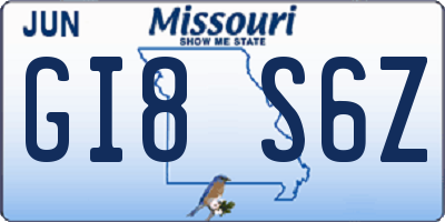 MO license plate GI8S6Z