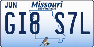 MO license plate GI8S7L
