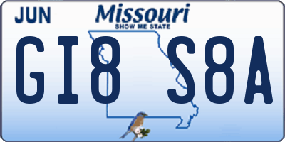 MO license plate GI8S8A