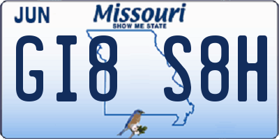 MO license plate GI8S8H