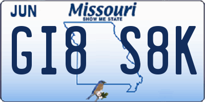 MO license plate GI8S8K