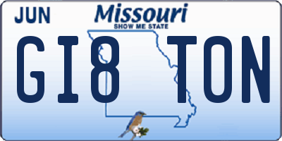 MO license plate GI8T0N