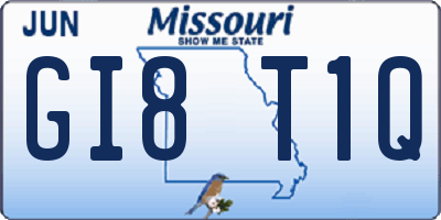 MO license plate GI8T1Q