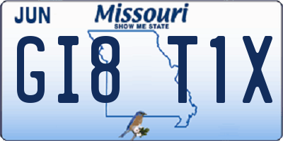 MO license plate GI8T1X