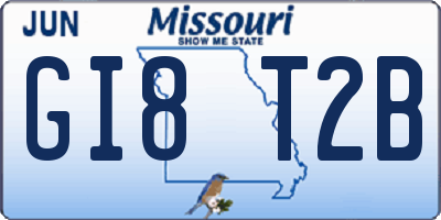 MO license plate GI8T2B