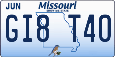 MO license plate GI8T4O