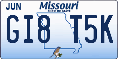 MO license plate GI8T5K