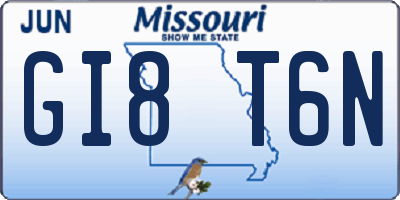MO license plate GI8T6N