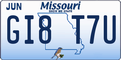 MO license plate GI8T7U