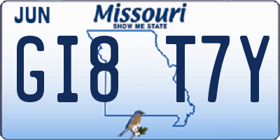 MO license plate GI8T7Y