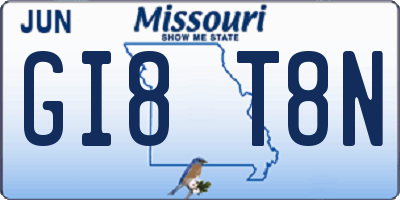MO license plate GI8T8N