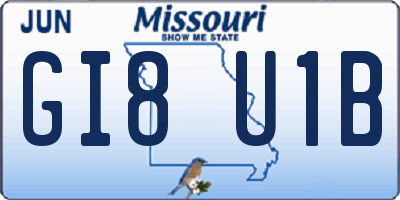 MO license plate GI8U1B