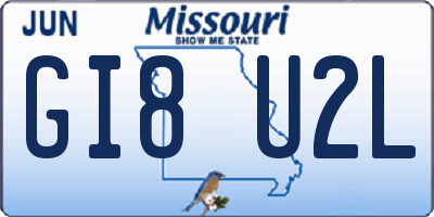 MO license plate GI8U2L