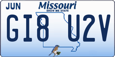 MO license plate GI8U2V