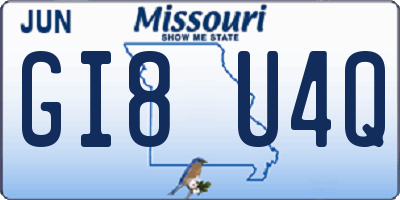 MO license plate GI8U4Q