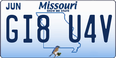 MO license plate GI8U4V