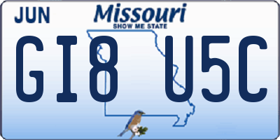 MO license plate GI8U5C