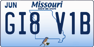 MO license plate GI8V1B