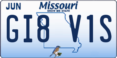 MO license plate GI8V1S