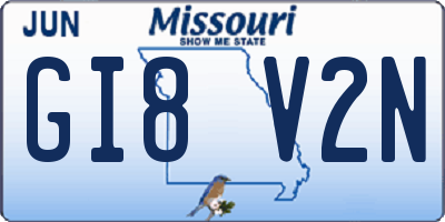 MO license plate GI8V2N