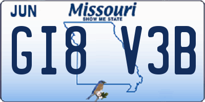 MO license plate GI8V3B