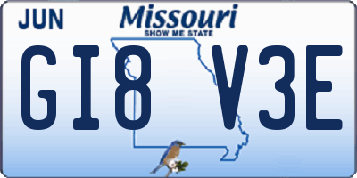 MO license plate GI8V3E