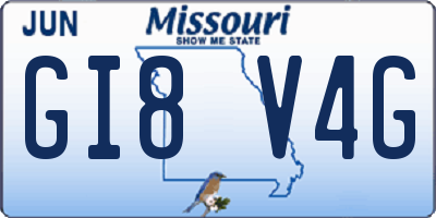 MO license plate GI8V4G