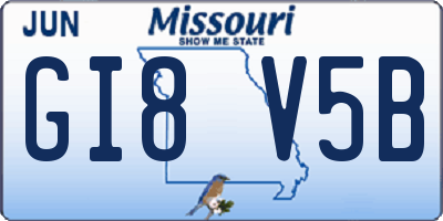 MO license plate GI8V5B