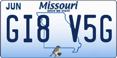 MO license plate GI8V5G