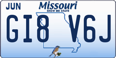 MO license plate GI8V6J