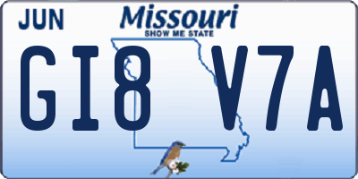 MO license plate GI8V7A