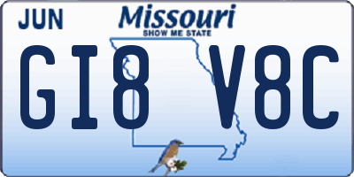 MO license plate GI8V8C