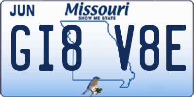 MO license plate GI8V8E