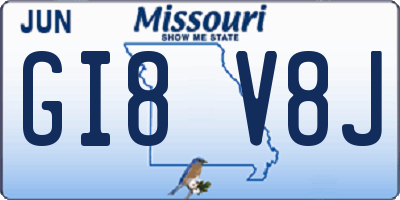 MO license plate GI8V8J