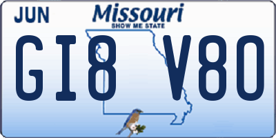 MO license plate GI8V8O