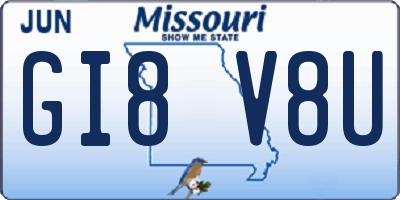 MO license plate GI8V8U