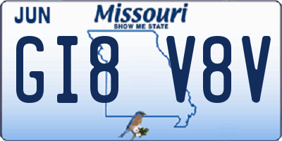 MO license plate GI8V8V