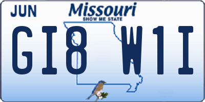 MO license plate GI8W1I