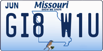 MO license plate GI8W1U
