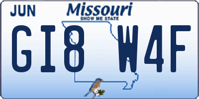 MO license plate GI8W4F