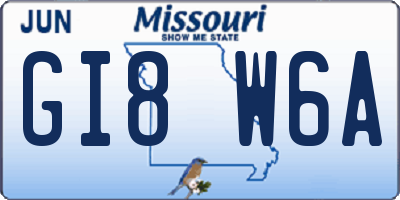 MO license plate GI8W6A