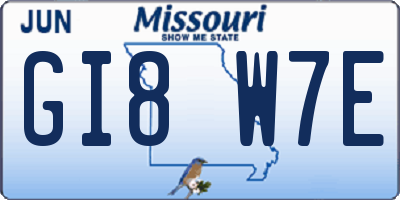 MO license plate GI8W7E