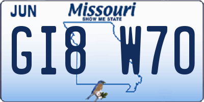 MO license plate GI8W7O
