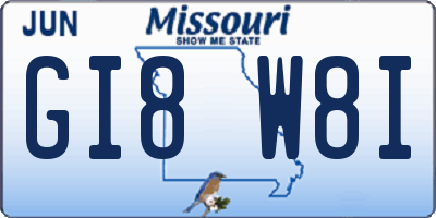 MO license plate GI8W8I