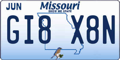 MO license plate GI8X8N