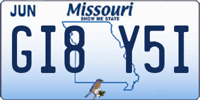 MO license plate GI8Y5I