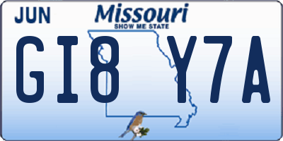 MO license plate GI8Y7A